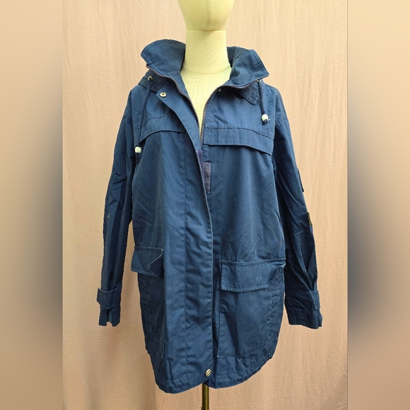 Vintage Women's Pacific Trails Hooded Utility Full Zip Jacket, Blue- Medium EUC - Picture 1 of 13